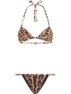 Dolce & Gabbana Leopard-print Triangle Bikini In Brown