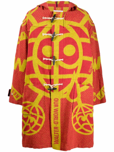 Pre-owned Walter Van Beirendonck 2000s Puk-pukcoat Hooded Coat In Yellow