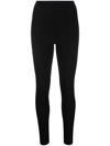 BALMAIN MONOGRAM-PATTERN KNITTED LEGGINGS