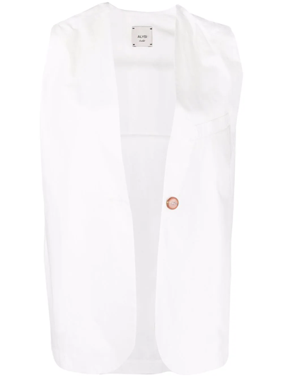 Alysi V-neck Button-embellished Gilet In Bianco