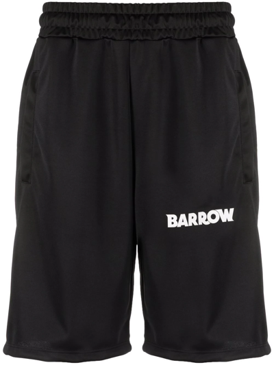 Barrow Logo-print Side-stripe Shorts In Black