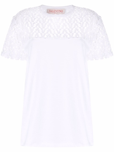 Valentino Cut-out Vlogo T-shirt In White