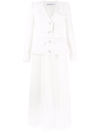Self-portrait Bouclé Layered Pleated Dress In Neutrals