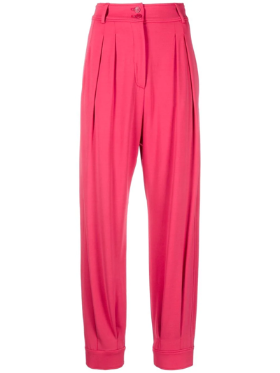 Alberta Ferretti High-waisted Trousers In Pink