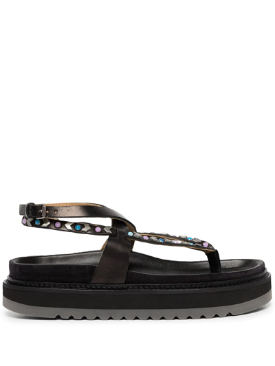 Isabel Marant Stud-embellished Thong-strap Sandals In Black