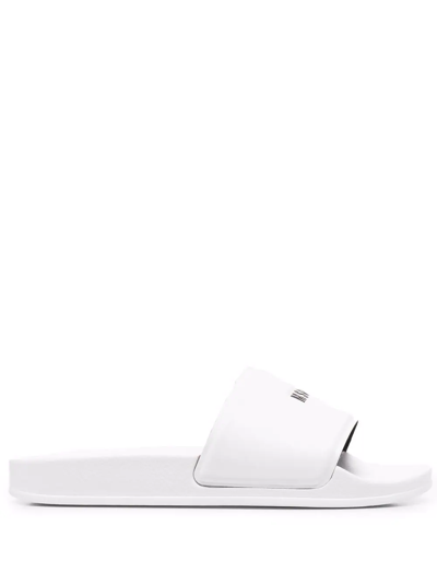 Msgm Logo-embossed Rubber Slides In White