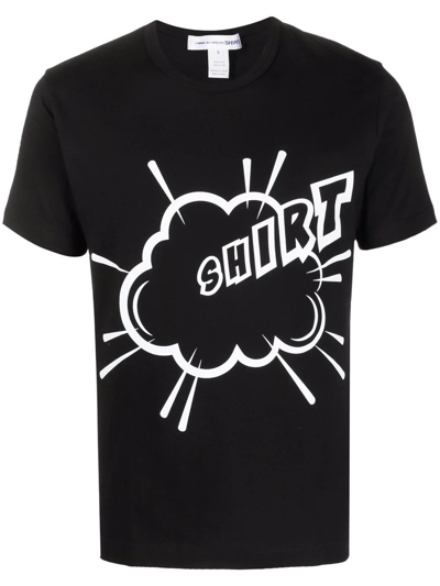 Comme Des Garçons Shirt Cloud-print Short-sleeve T-shirt In Black