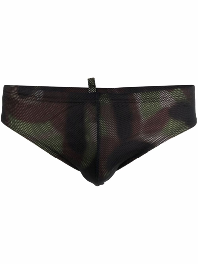 Dsquared2 Logo Swim Trunks In Green