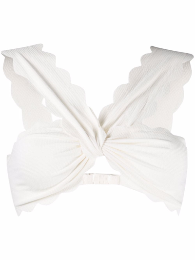 Marysia East River Scalloped-edge Bikini Top In White