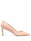 Stuart Weitzman Decolt In Camoscio Beige Tacco 75 Mm In Neutrals