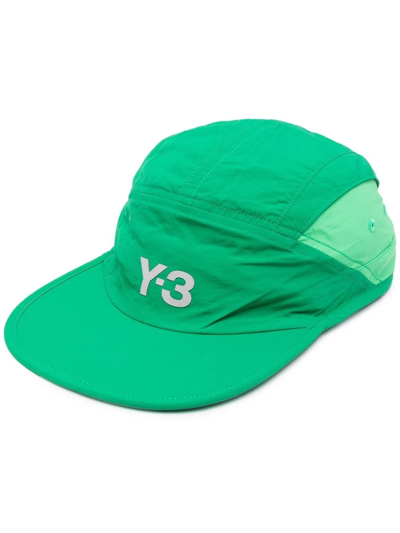 Y-3 Logo-print Drawstring Cap In Green