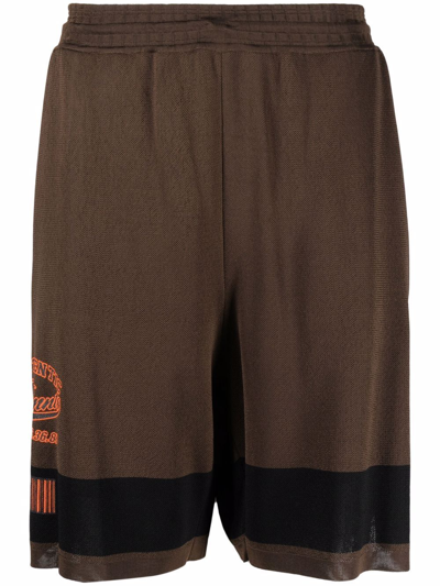 Vtmnts Varsity Logo Tape Shorts In Brown