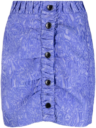 Ganni Blue Asymmetric Miniskirt