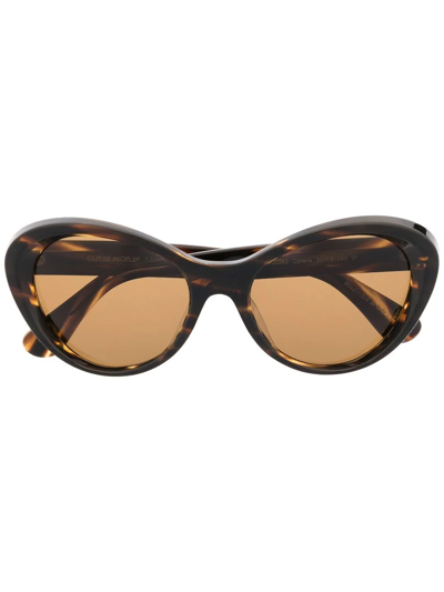 Oliver Peoples Zarene Cat-eye Frame Sunglasses In Brown