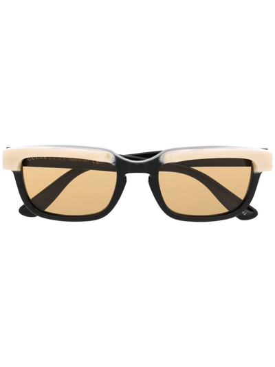 Gucci Contrast-border Rectangle Sunglasses In Black