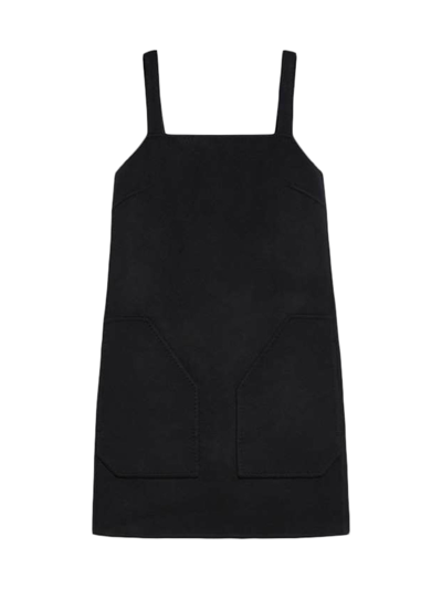 Max Mara Square Neck Sleeveless Mini Dress In Black