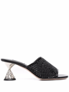 MIU MIU MIU MIU WOMEN'S BLACK LEATHER SANDALS,5XX539F0653LJ3F0002 37.5