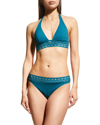 Lise Charmel Ajourage Couture Laser- Cut Triangle Solid Swim Top In Tango Couture