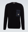 Moncler Pocket-detail Crew Neck Jumper In Navy