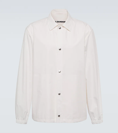 Jil Sander Logo-print Coach Shirt Jacket In Natural
