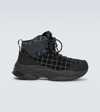 Undercover Lace-up Checked Ankle Boots In Black Base