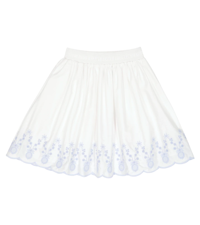 Self-portrait Kids' Little Girl's & Girl's Embroidered Cotton Skirt In White