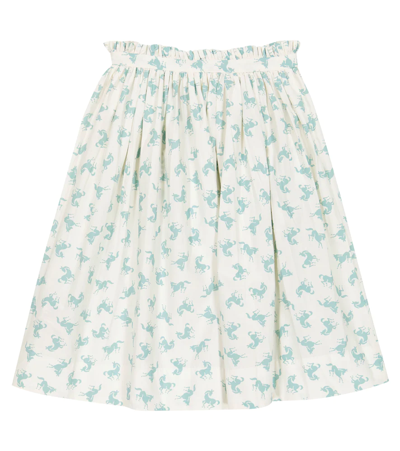 Molo Kids' Brisa Printed Ruffled Skirt In Mini Horse Blue