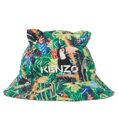 Kenzo Baby Printed Bucket Hat In Navy
