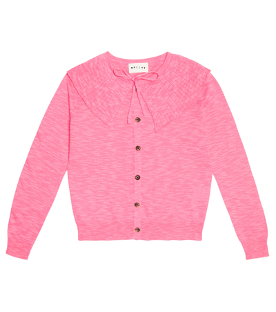 Morley Kids' Panama Cotton-blend Cardigan In Candy
