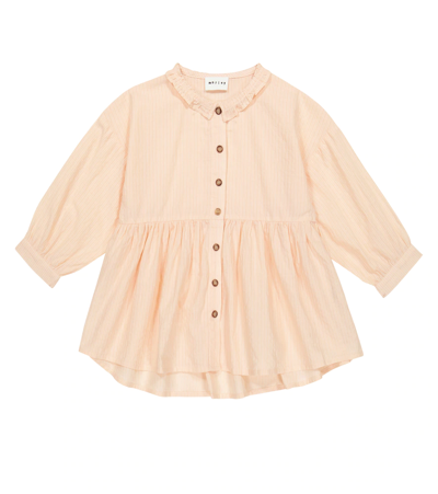 Morley Kids' Paris Striped Cotton Shirt In Blush