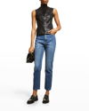 Alaïa Blue High Waist Washed Denim Jeans In Bleu Jeans