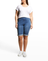 Lyssé Boyfriend Stretch Denim Shorts In Mid Wash