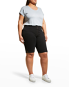 Lyssé Plus Size Denim Boyfriend Shorts In Midtown Black