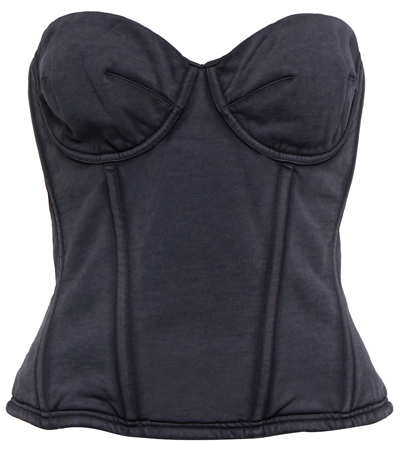 Balenciaga Evening Cotton Bustier Top In Nero