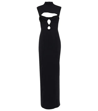 Jacquemus Women's Palmi Cutout Stretch-wool Maxi Dress In Black