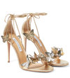 AQUAZZURA PAPILLON 105 APPLIQUÉ LEATHER SANDALS