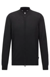 Hugo Boss Virgin-wool Cardigan In A Regular Fit In Black