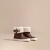 BURBERRY SHEARLING-LINED LEATHER ANKLE BOOTS,40293021