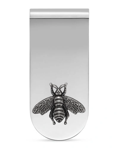 Gucci Money Clip With Bee In Silver In Sterling Silver