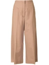 LEMAIRE LEMAIRE CROPPED TROUSERS - BROWN,W164PA28LF09411744206