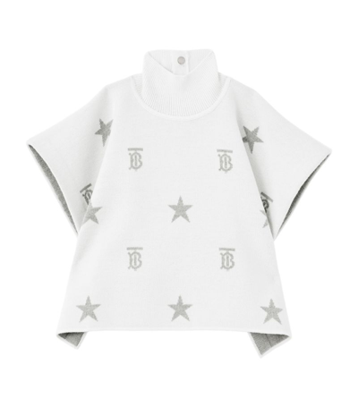 Burberry Babies' Kids Wool Star And Monogram Poncho (3-14 Years) In Neutrals