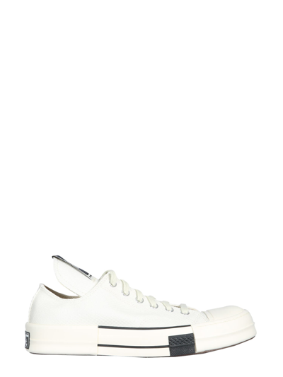 Drkshdw Turbodrk Ox Rick Owens X Converse Official Collaboration White Sneaker - Turbo Dark Ox In Bianco/bianco