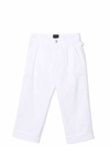 Fay Embroidered-logo Detail Trousers In White