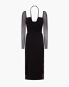 Self-portrait Jersey Cut Out Midi Dress In Black - Atterley In Black