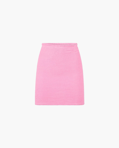 Hunza G Crinkled-effect Mini Skirt In Bubble Gum Pink