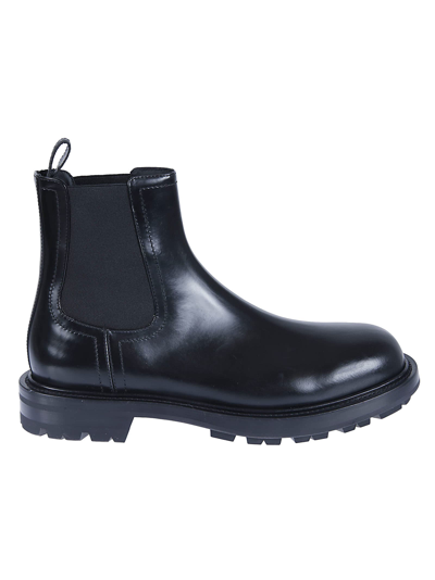 Alexander Mcqueen Leather Boots In Black