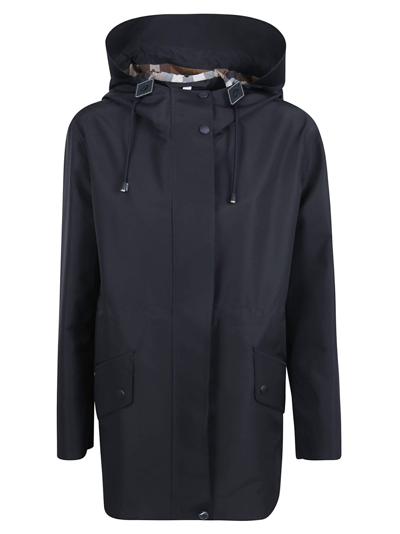 Burberry Hooded Parka In Black