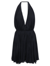 SAINT LAURENT V-NECK PLEATED DRESS