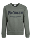 Alexander Mcqueen Logo Print Sweatshirt In Khaki/black
