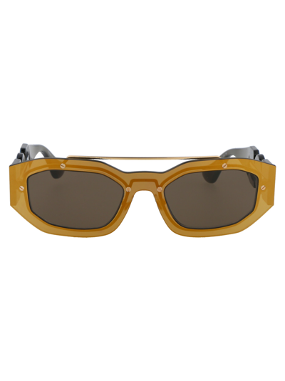 Versace 0ve2235 Sunglasses In 1003/3 Transparent Brown Mirror G Brown